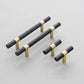 Nordic Black Mesh Knurled Brass Handle Simple Cabinet Wardrobe Pulls