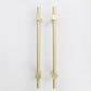 Adjustable Long Round Bar Cabinet Pulls, Gold / Brushed Brass Finish
