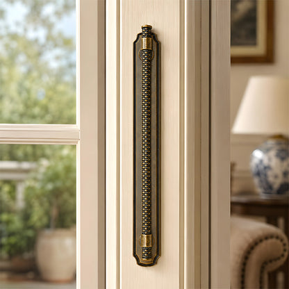 Antique Bronze Knurled Cabinet Pulls with Backplate