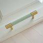 Colorful Leather and Brass Cabinet Pulls and Knobs