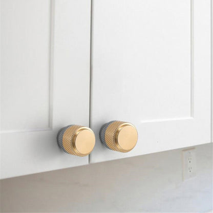 Modern Gold Knurled T-Bar Cabinet Handles and Knobs