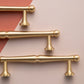 Brushed Brass French Cabinet Pulls, Round Bar Drawer Handles