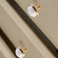 White Ceramic Cabinet Pulls and Knobs, Gold / Black Options