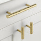 Hammered Round Brass Cabinet Pulls in Gold