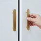Brushed Brass Rounded Bar Cabinet Pulls