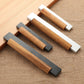 Modern Wood Cabinet Pulls with Black / Silver Metal Ends