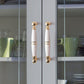 White Ceramic Cabinet Pulls and Knobs, Gold / Black Options