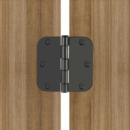 3.5 x 3.5'' Inch Satin Brass Door Hinges with 5/8'' Radius Corners