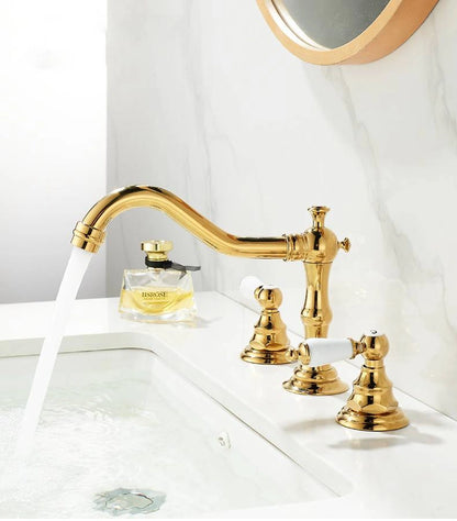 Melora French Vintage 3-Hole Widespread Bathroom Sink Faucet with Two Handles