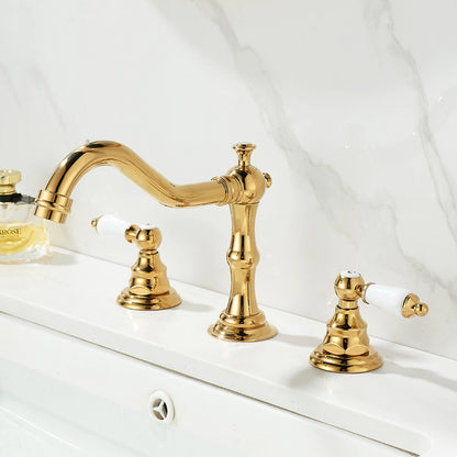 Melora French Vintage 3-Hole Widespread Bathroom Sink Faucet with Two Handles