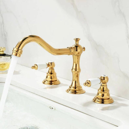 Melora French Vintage 3-Hole Widespread Bathroom Sink Faucet with Two Handles
