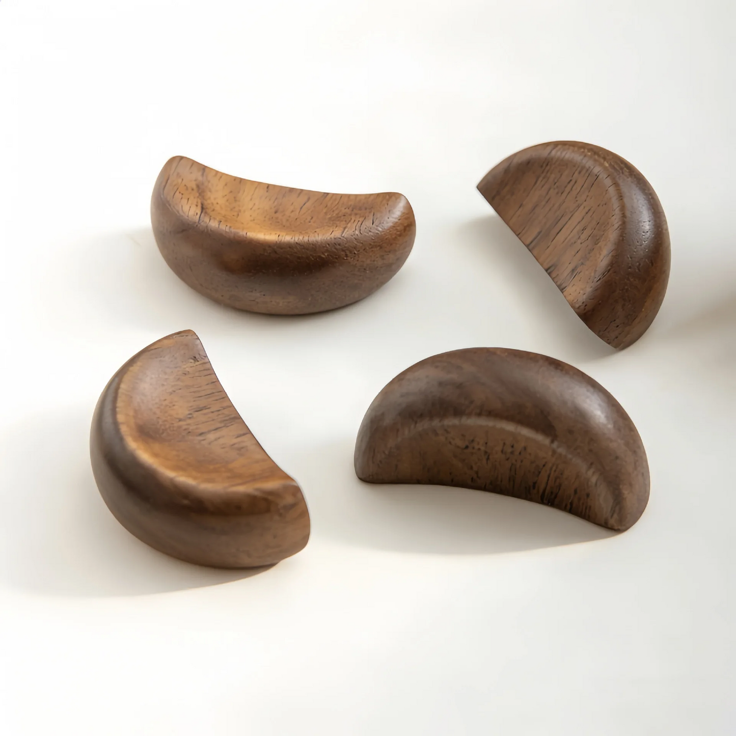 Mid-Century Modern Crescent Wood Cabinet Pull