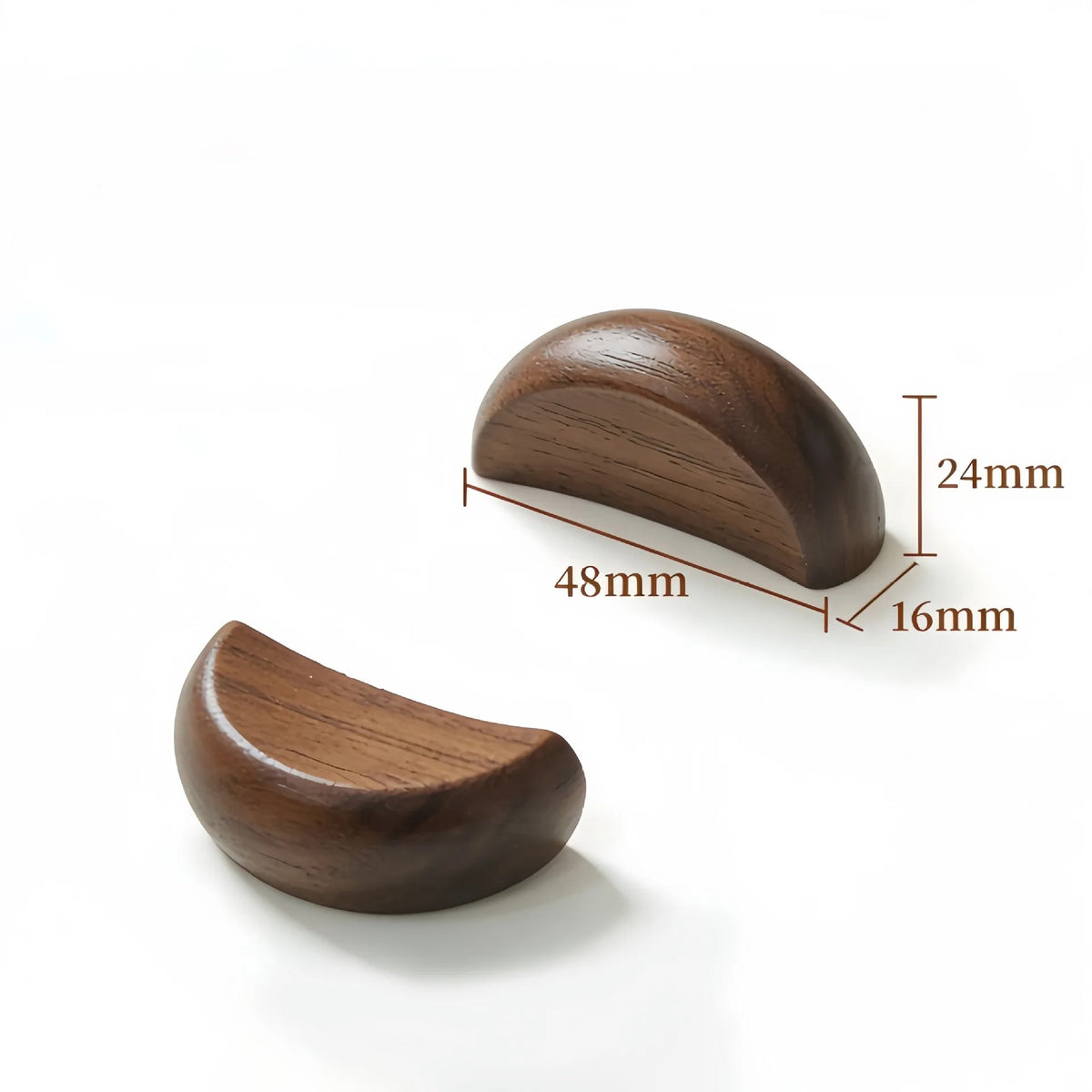 Mid-Century Modern Crescent Wood Cabinet Pull