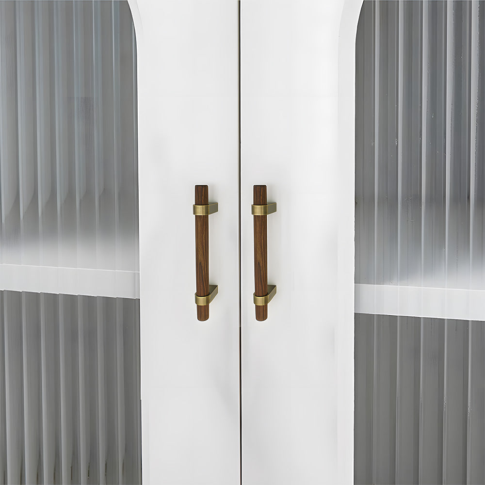 Mid-Century Wood and Brass T-Bar Cabinet Pulls and Knobs