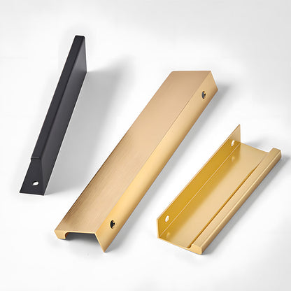 Long L-Profile Cabinet Edge Pulls for Wardrobe Doors