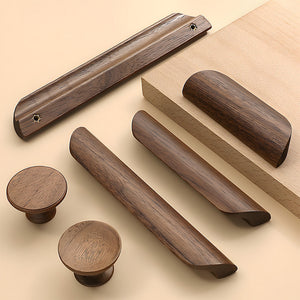 Minimalist Walnut Wood Cabinet Pulls