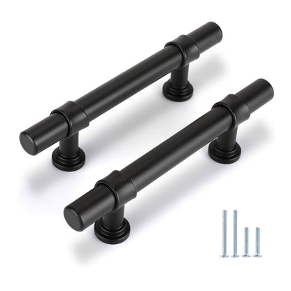 Matte Black Round Bar Cabinet Pulls and T-Bar Knobs