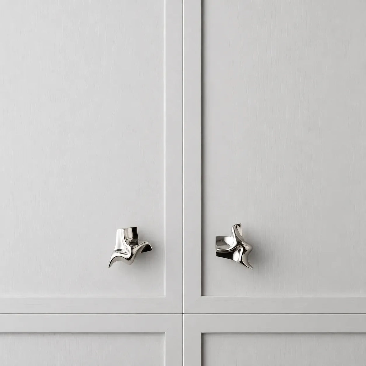 Modern Folded Wing Brass Cabinet Knob