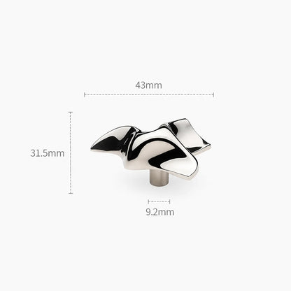 Modern Folded Wing Brass Cabinet Knob