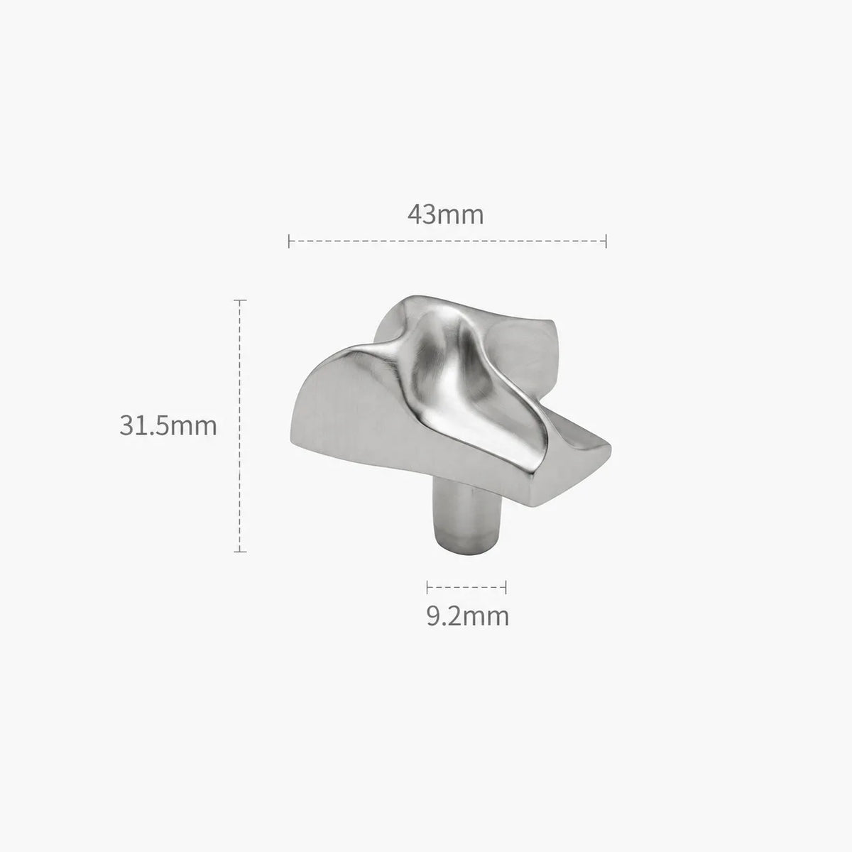 Modern Folded Wing Brass Cabinet Knob