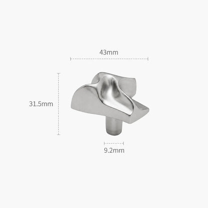 Modern Folded Wing Brass Cabinet Knob