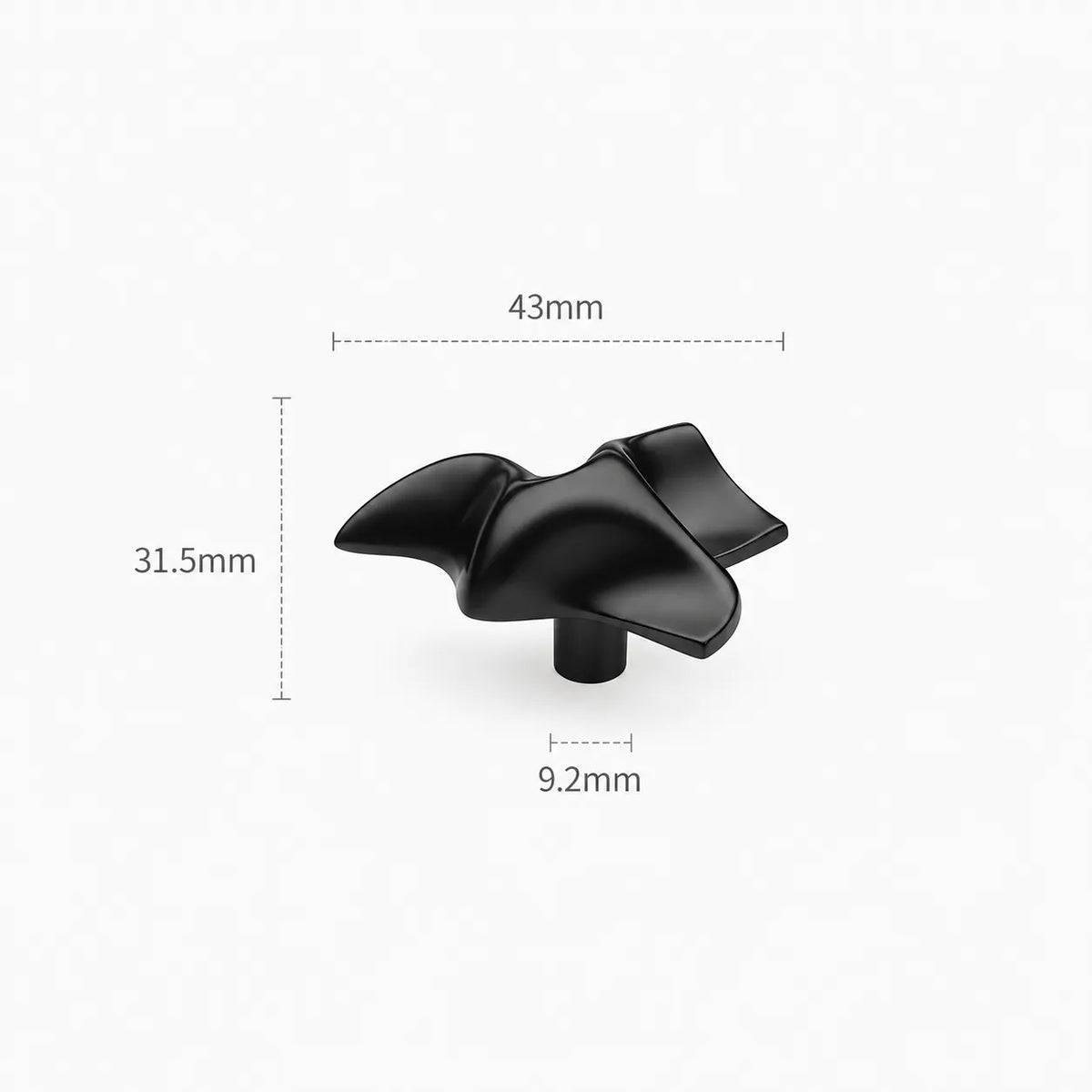 Modern Folded Wing Brass Cabinet Knob