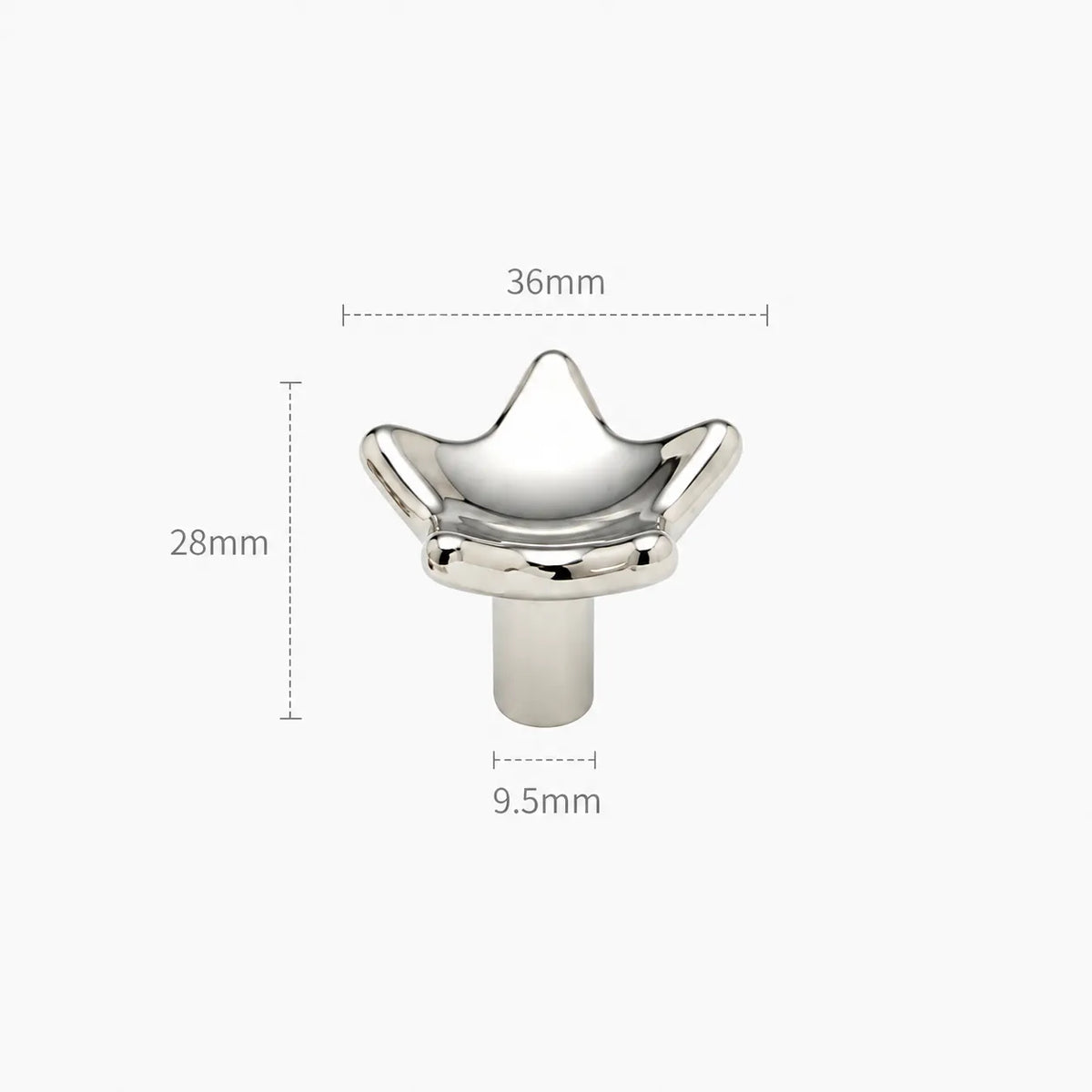 Modern Sculpted Crown Brass Cabinet Knob