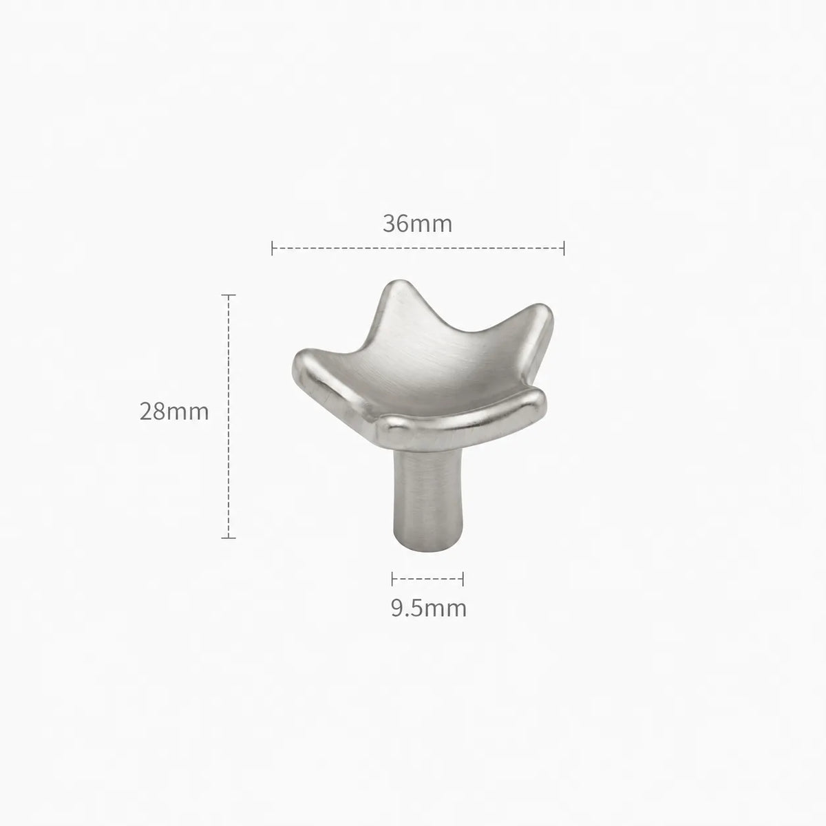 Modern Sculpted Crown Brass Cabinet Knob