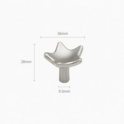 Modern Sculpted Crown Brass Cabinet Knob