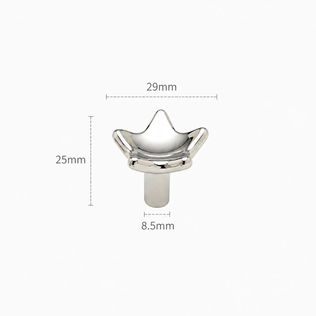 Modern Sculpted Crown Brass Cabinet Knob