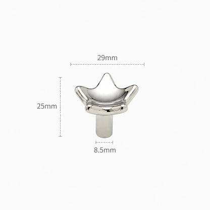 Modern Sculpted Crown Brass Cabinet Knob
