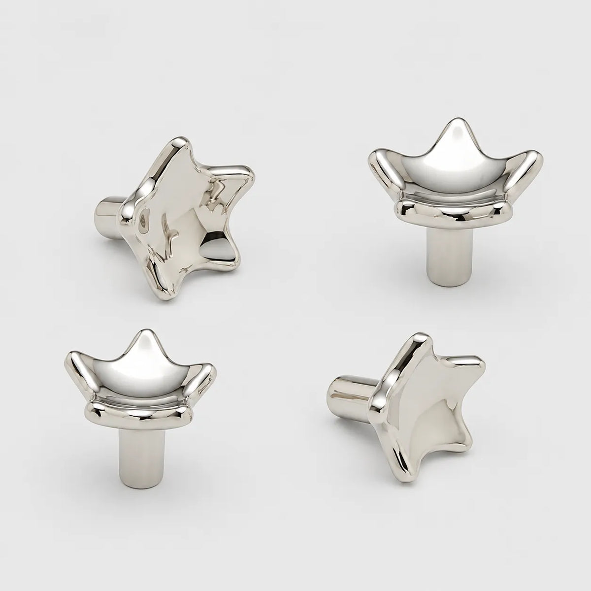 Modern Sculpted Crown Brass Cabinet Knob