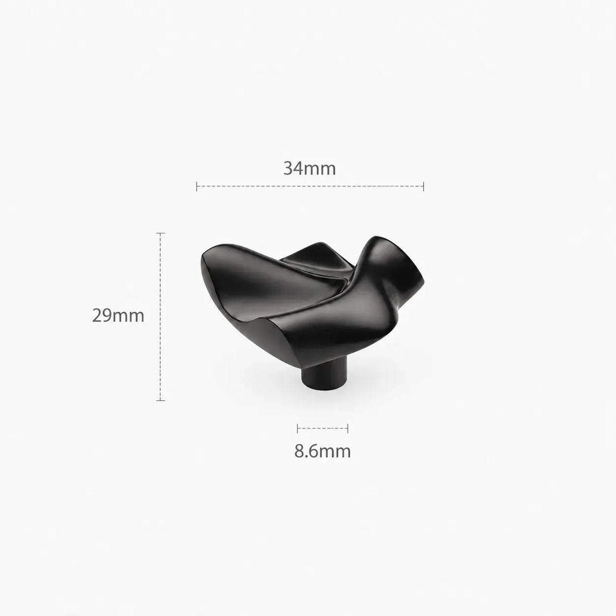 Modern Sculpted Wave Brass Cabinet Knob