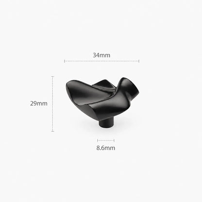 Modern Sculpted Wave Brass Cabinet Knob