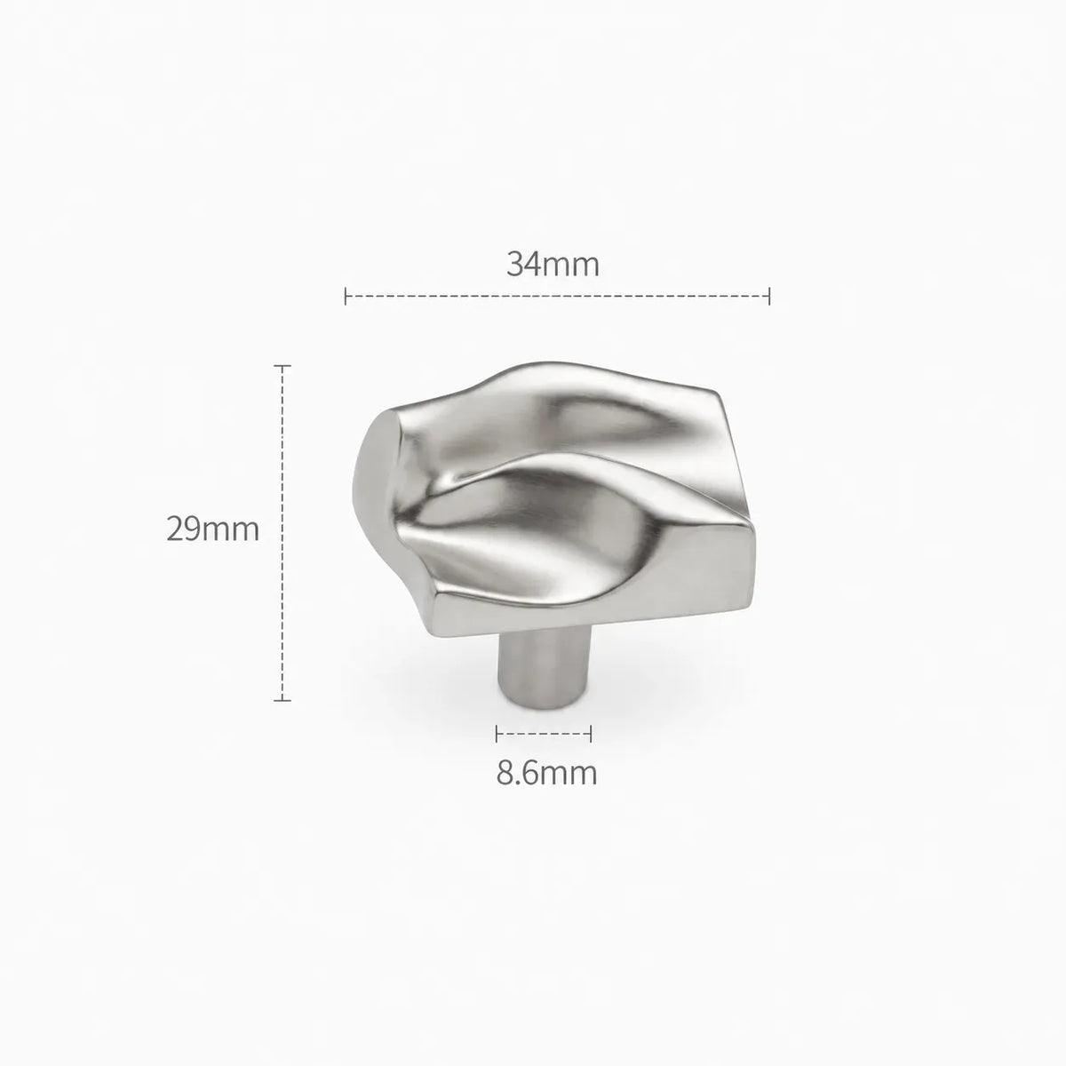 Modern Sculpted Wave Brass Cabinet Knob