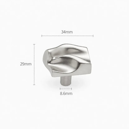 Modern Sculpted Wave Brass Cabinet Knob