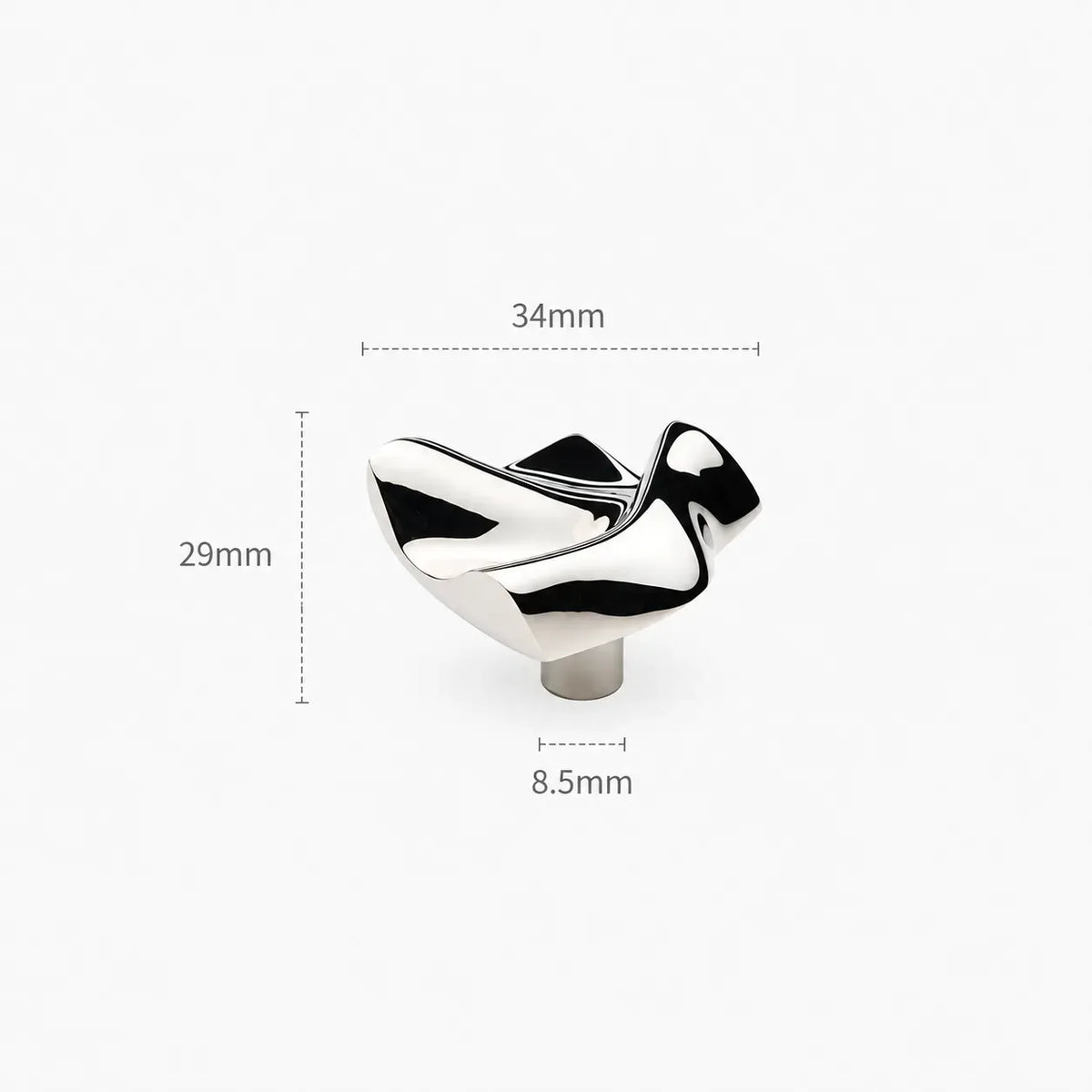 Modern Sculpted Wave Brass Cabinet Knob