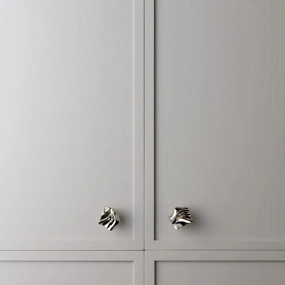 Modern Sculpted Wave Brass Cabinet Knob
