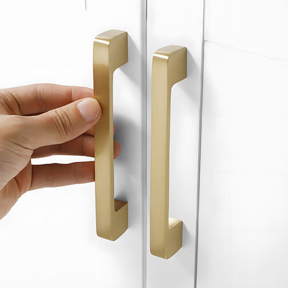 Gold Brass Square Bar Cabinet Pulls and Knobs