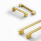 Gold Brass Square Bar Cabinet Pulls and Knobs