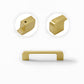 Gold Brass Square Bar Cabinet Pulls and Knobs