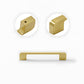 Gold Brass Square Bar Cabinet Pulls and Knobs