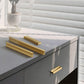 I-Shaped Brushed Gold Brass Cabinet Handles and Drawer Pulls