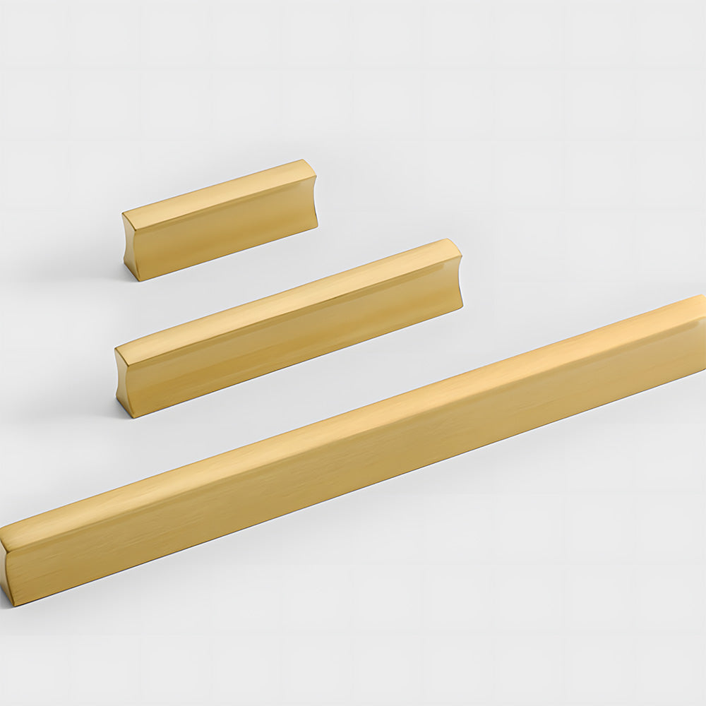 I-Shaped Brushed Gold Brass Cabinet Handles and Drawer Pulls