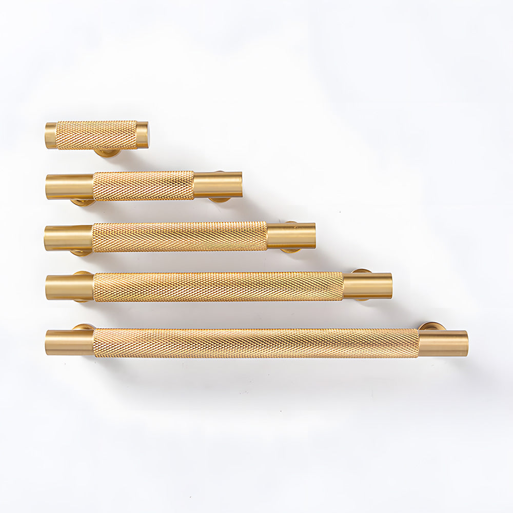 Knurled Brass Cabinet Pulls and T-Knobs