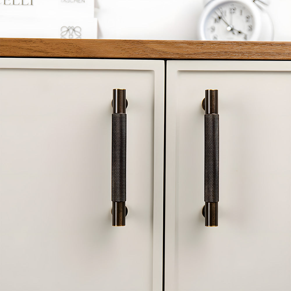 Knurled Brass Cabinet Pulls and T-Knobs