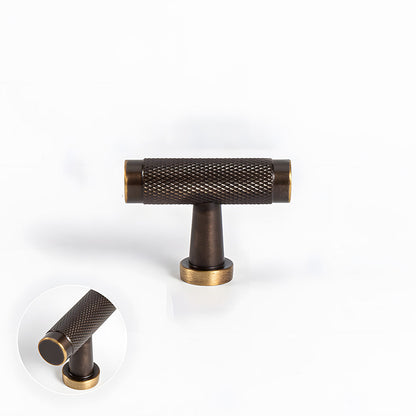 Knurled Brass Cabinet Pulls and T-Knobs