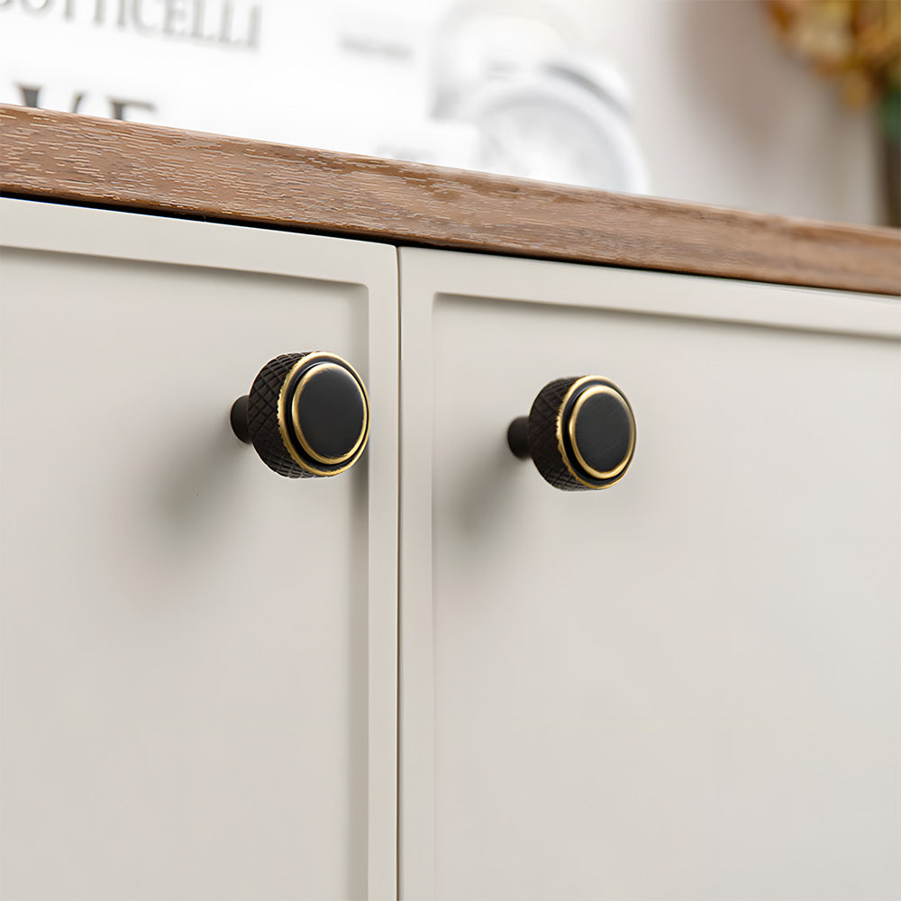 Knurled Brass Cabinet Pulls and T-Knobs