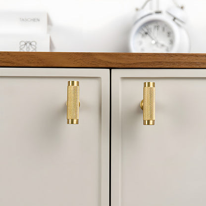 Knurled Brass Cabinet Pulls and T-Knobs