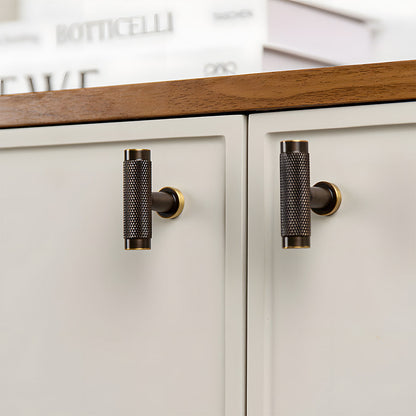 Knurled Brass Cabinet Pulls and T-Knobs
